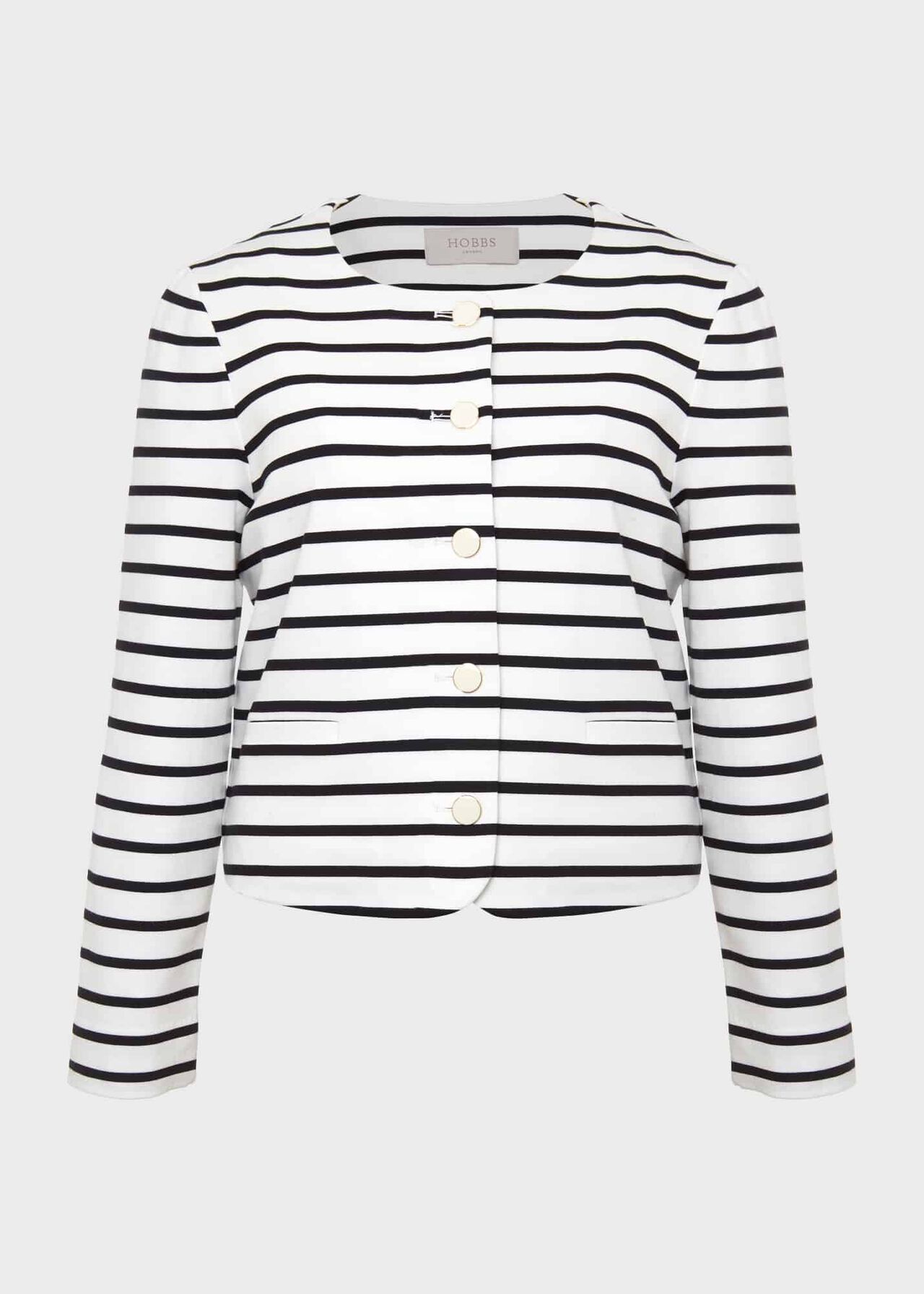 Uma Stripe Jacket, Ivory Navy, hi-res