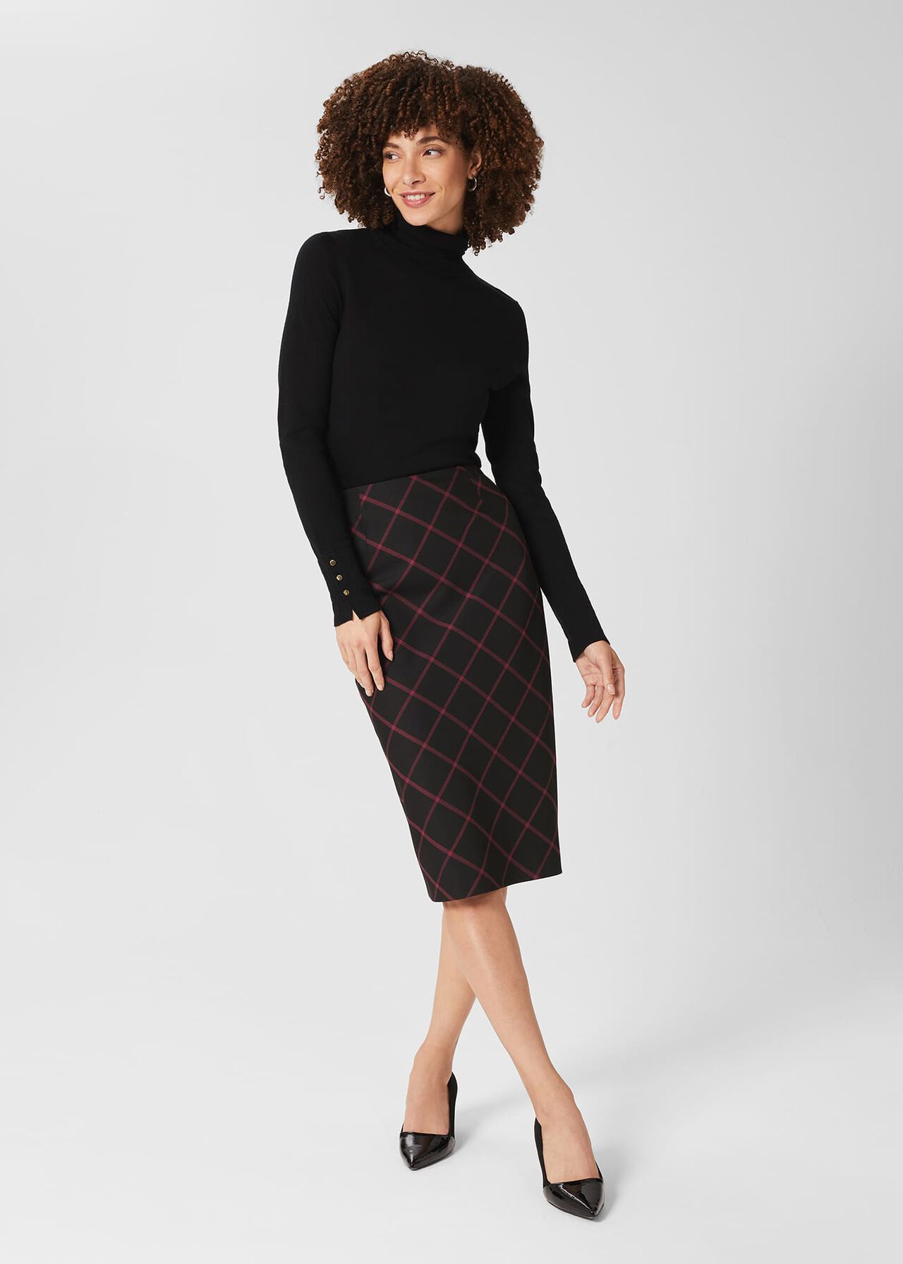 Eliza Pencil Skirt, Black Raspberry, hi-res