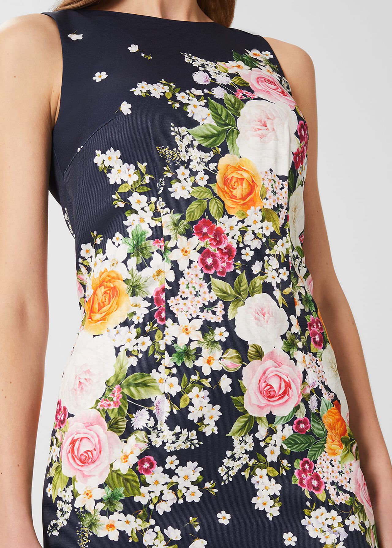 Moira Floral Shift Dress, Navy Pink, hi-res