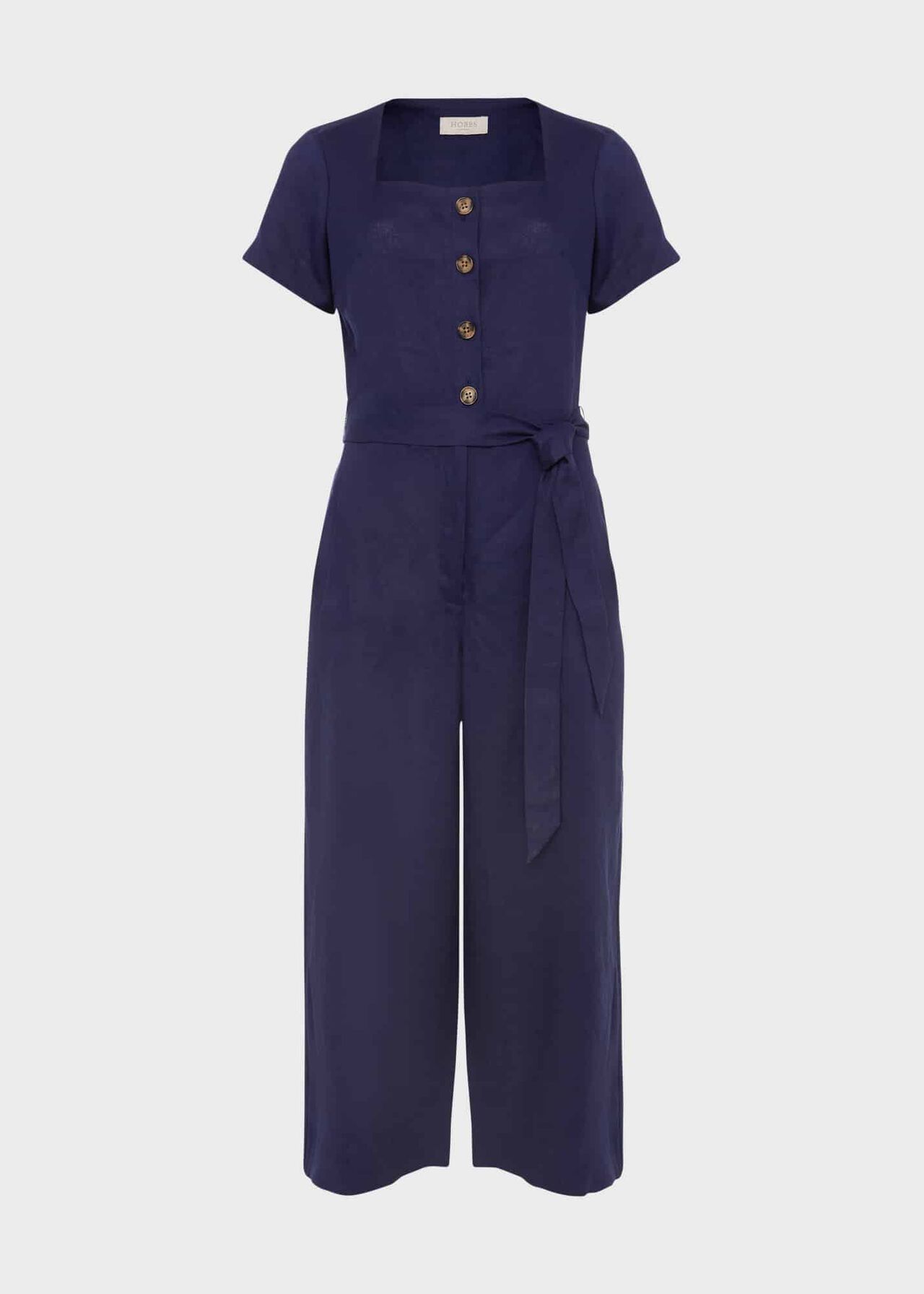 Jazlyn Linen Jumpsuit, Navy, hi-res