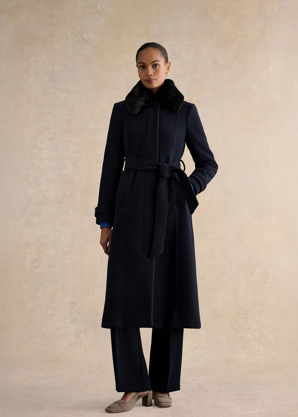 Celeste Wool Blend Coat, Navy, hi-res
