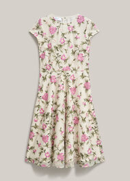 Petite Tia Embroidered Dress, Cream Pink, hi-res