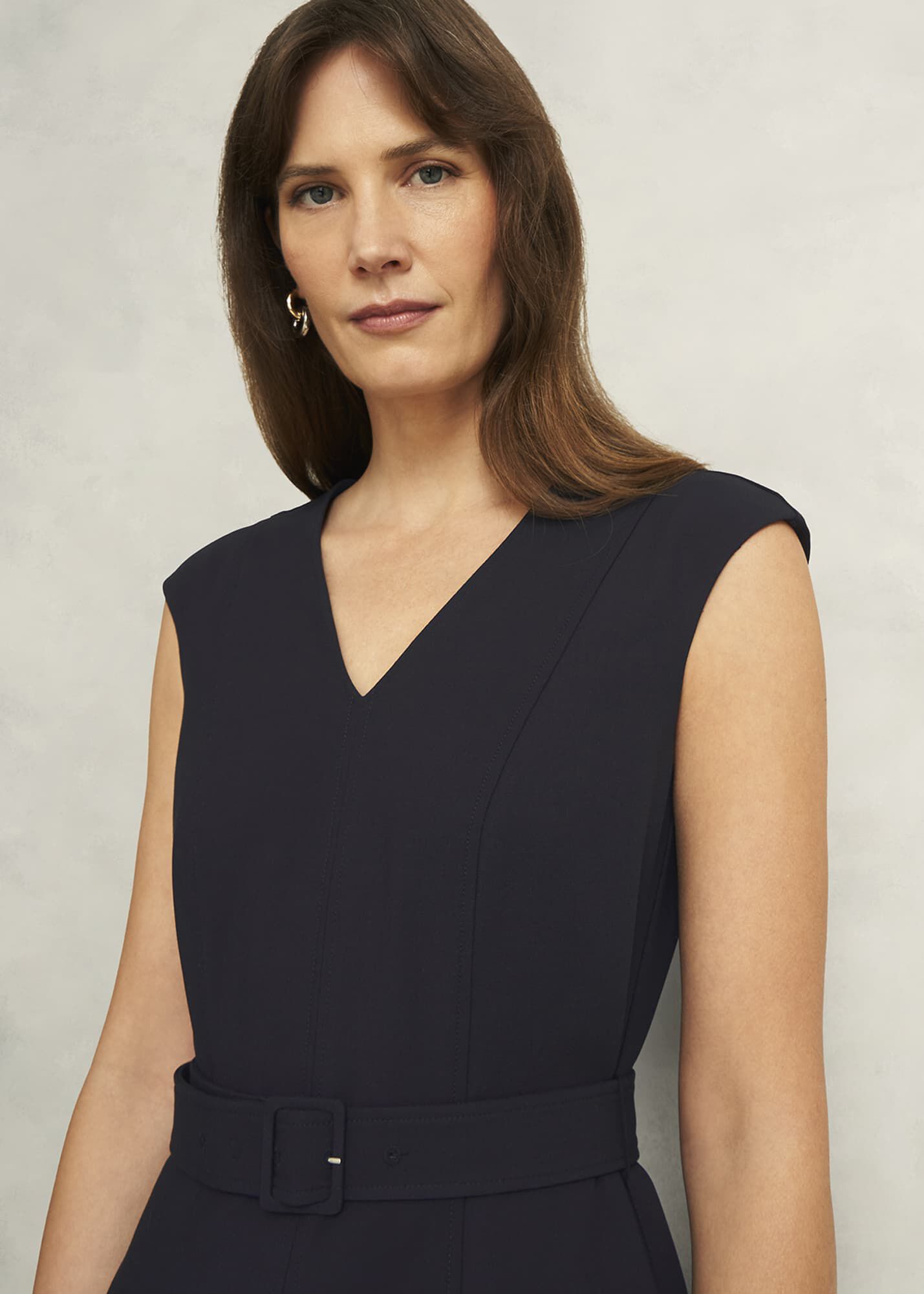 【Hobbs London】Carolyn◆ネイビー◆Vネック◆ミディアムドレス Carolyn Dress | Hobbs UK |