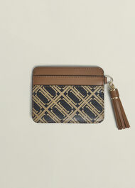 Romina Leather Cardholder, Tan Multi, hi-res