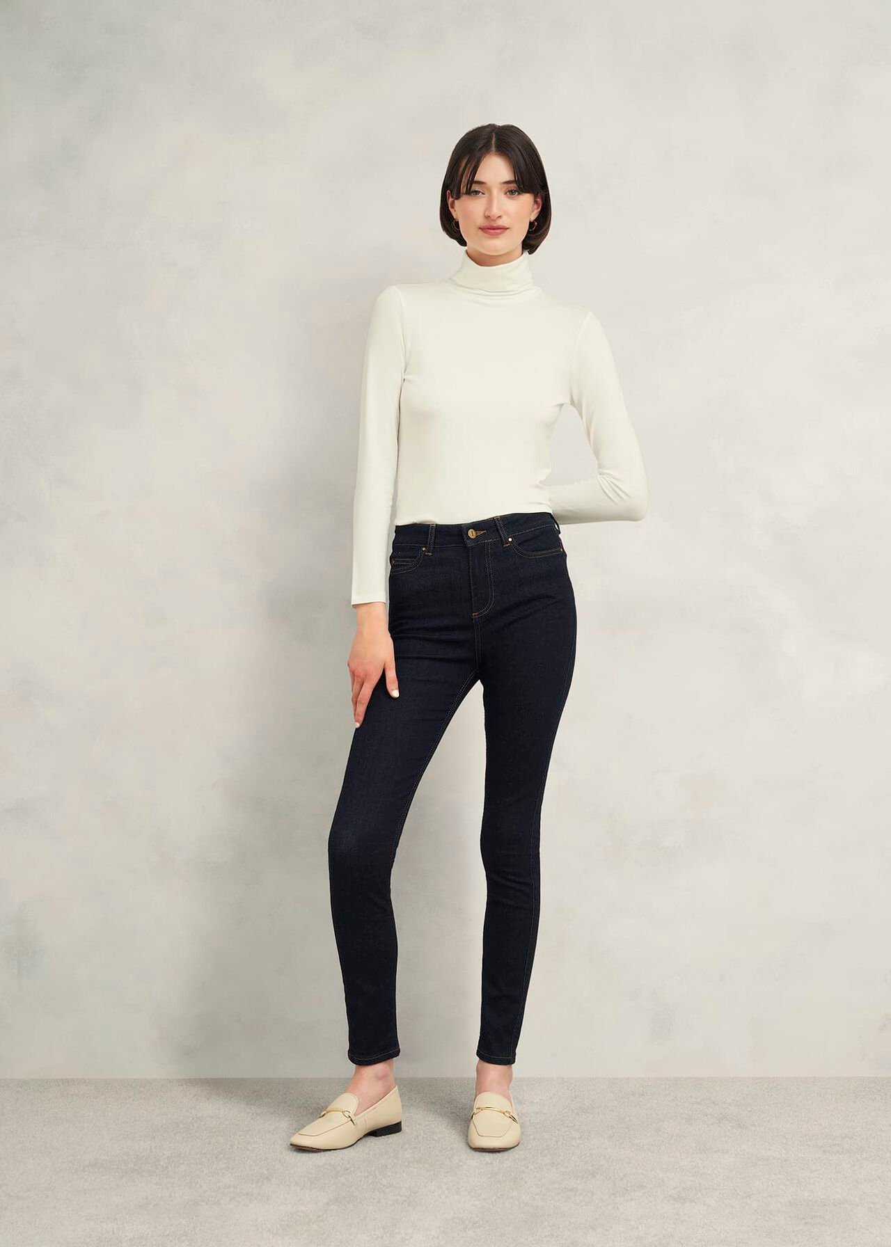Mischa Turtle Neck Top, Hobbs Ivory, hi-res