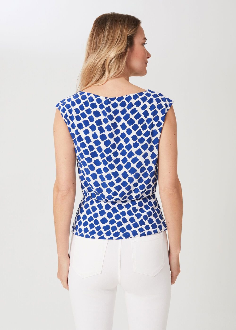 Magda Spot Blouse, Cobalt White, hi-res