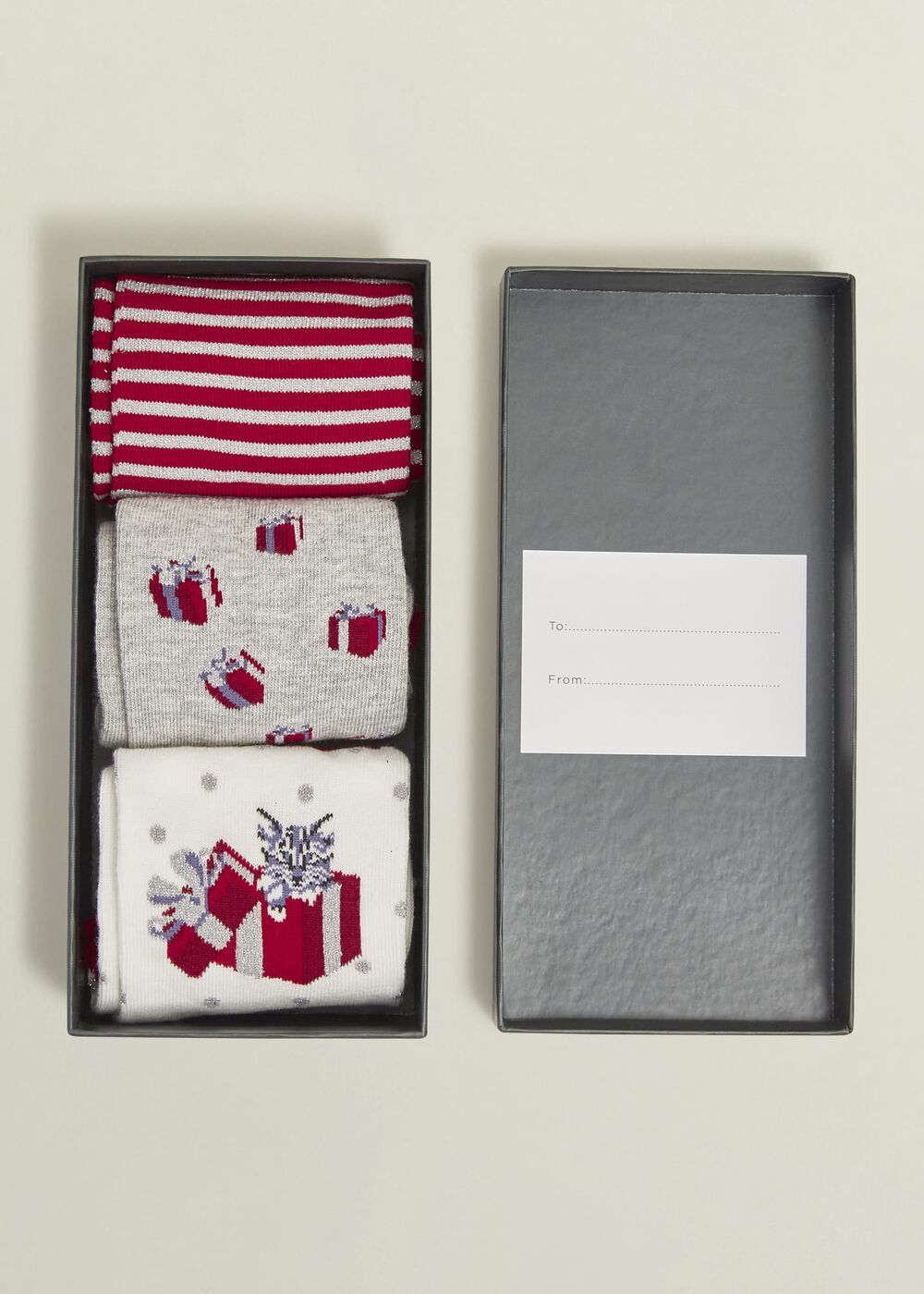 Christmas Cat Sock Set, Multi, hi-res