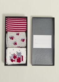Christmas Cat Sock Set, Multi, hi-res