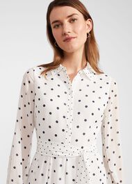 Petite Lucilla Dress, Ivory Navy, hi-res