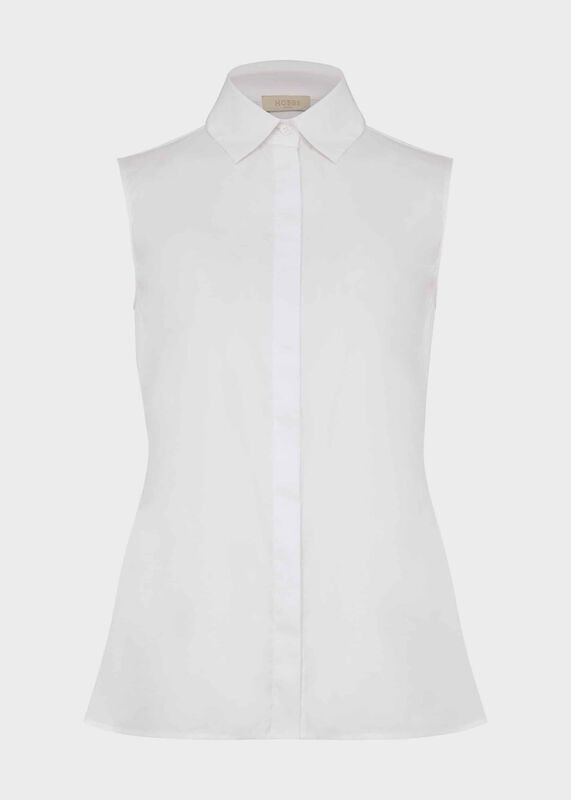 Sleeveless Vic Cotton Shirt 