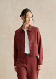 Clarence Linen Jacket, Syrup Brown, hi-res