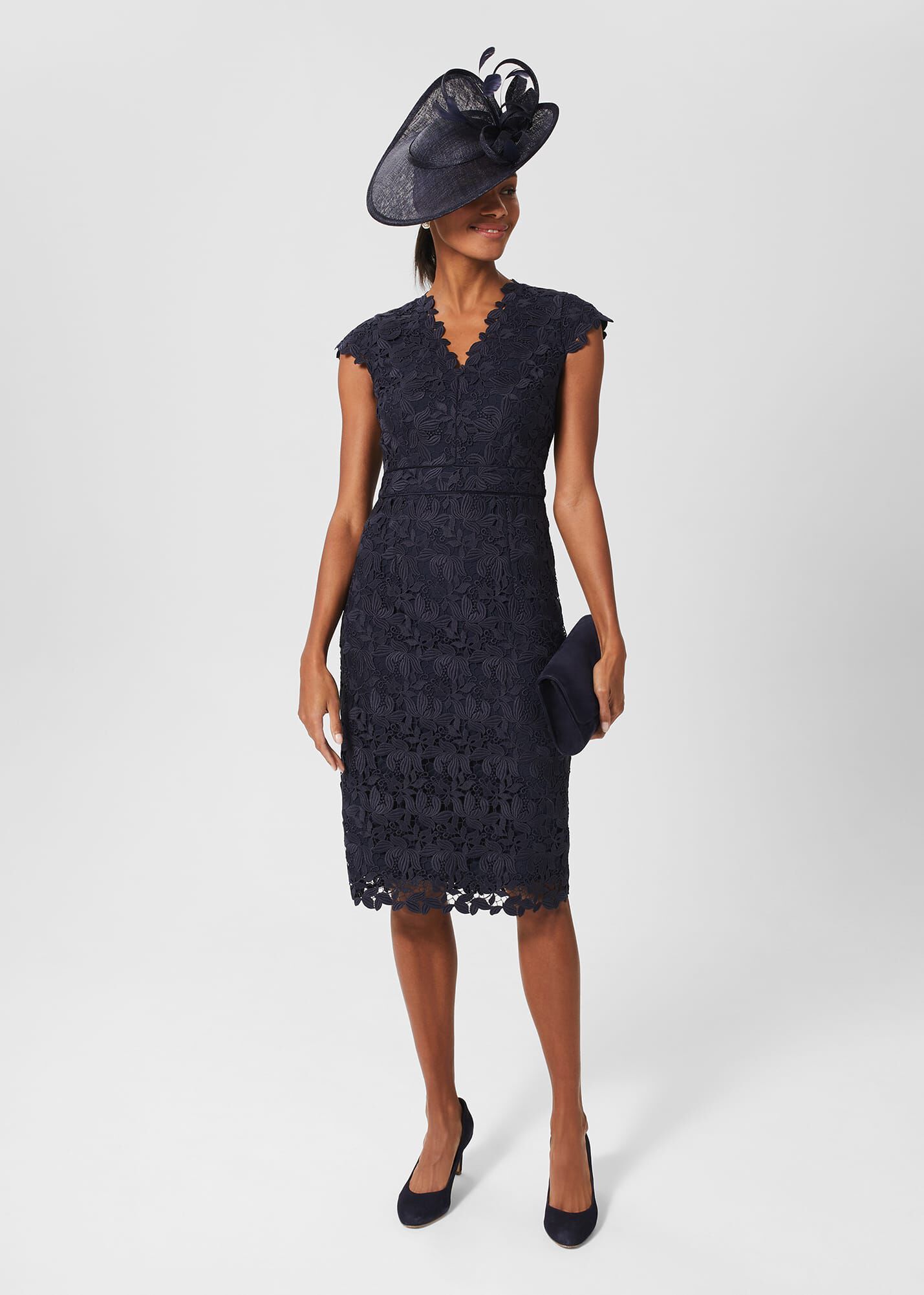 Navy and shop black lace dress