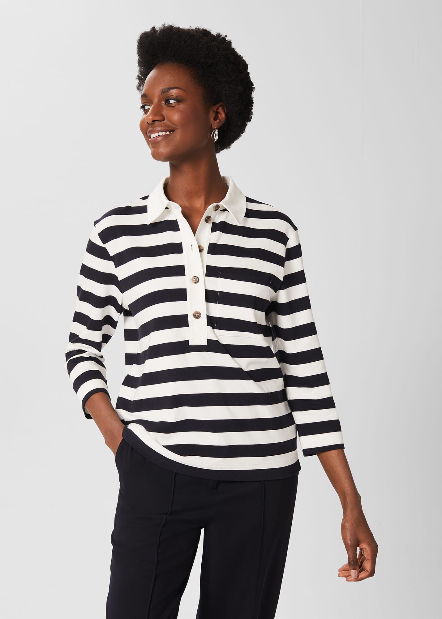 Striped polo shirts ladies discount