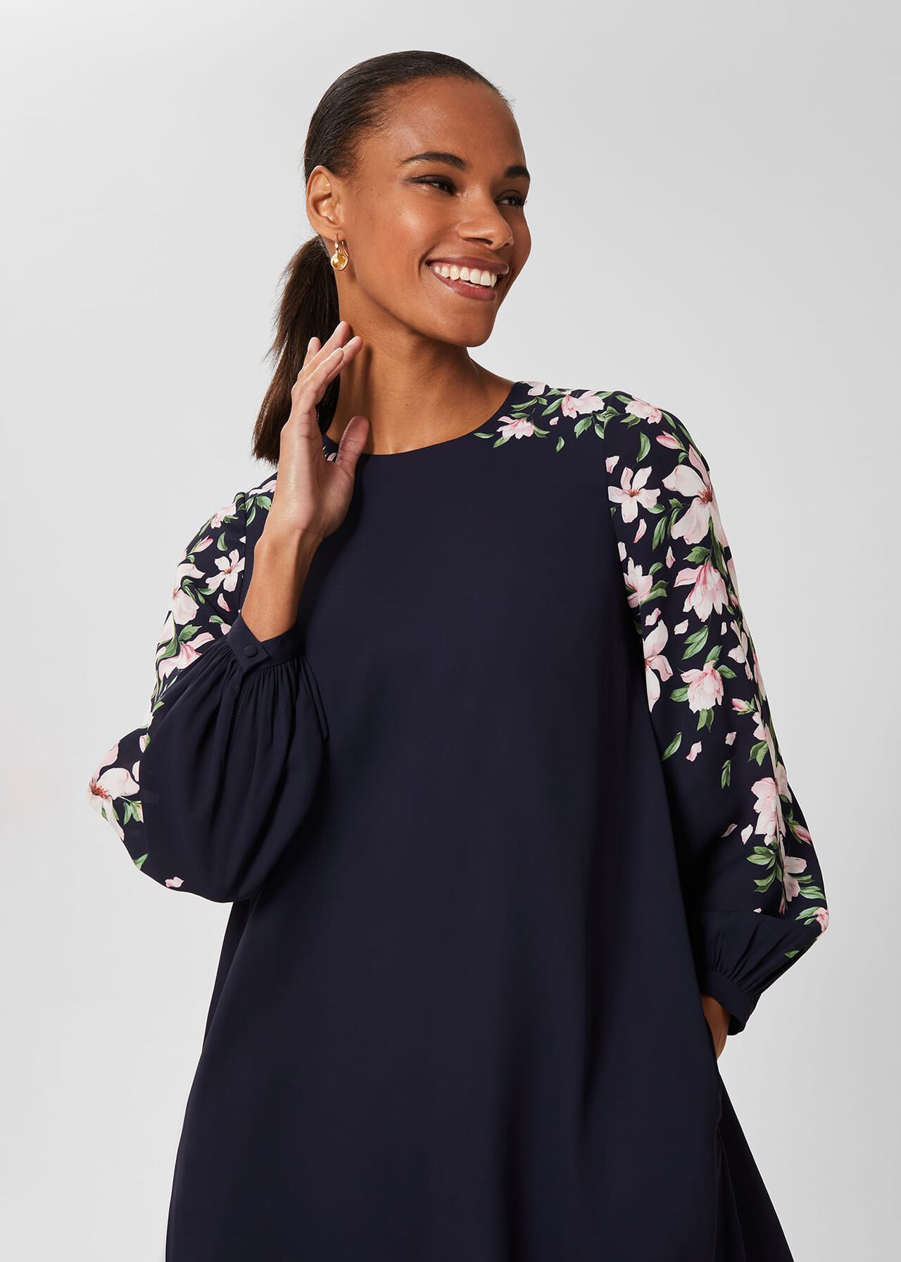 Zoey A Line Floral Dress, Navy Multi, hi-res