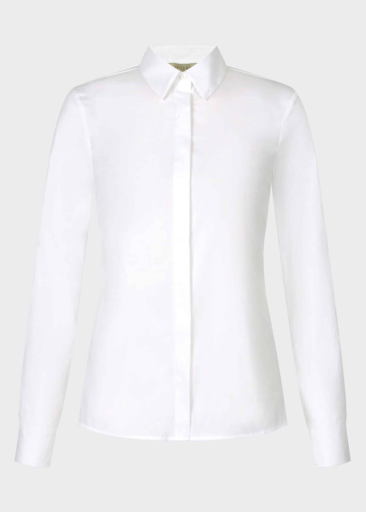 Victoria Cotton Shirt, White, hi-res