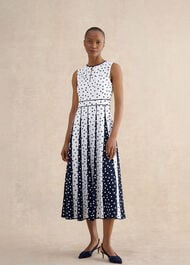 Angelica Spot Dress, Ivory Midnight, hi-res