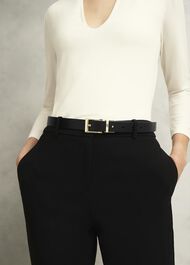 Pauline Reversible Belt, Black Tan, hi-res
