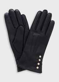 Sienna Leather Glove, Black, hi-res