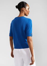 Leanne Knitted Top With Wool, Atlantic Blue, hi-res
