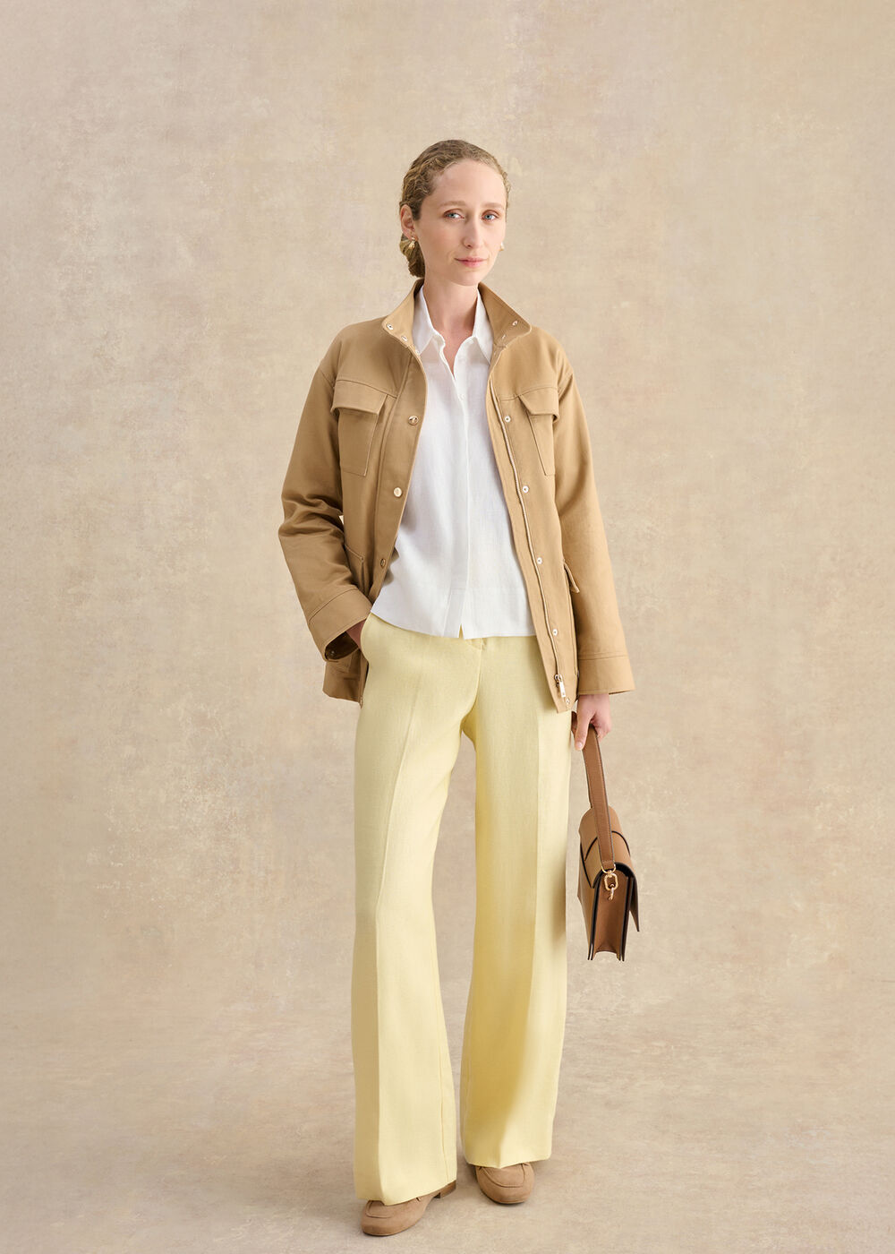 Nita Linen Shirt, White, hi-res