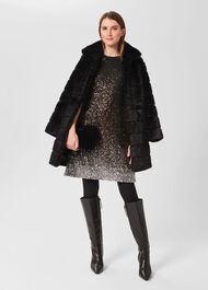 Reece Sequin A Line Dress, Black Silver, hi-res