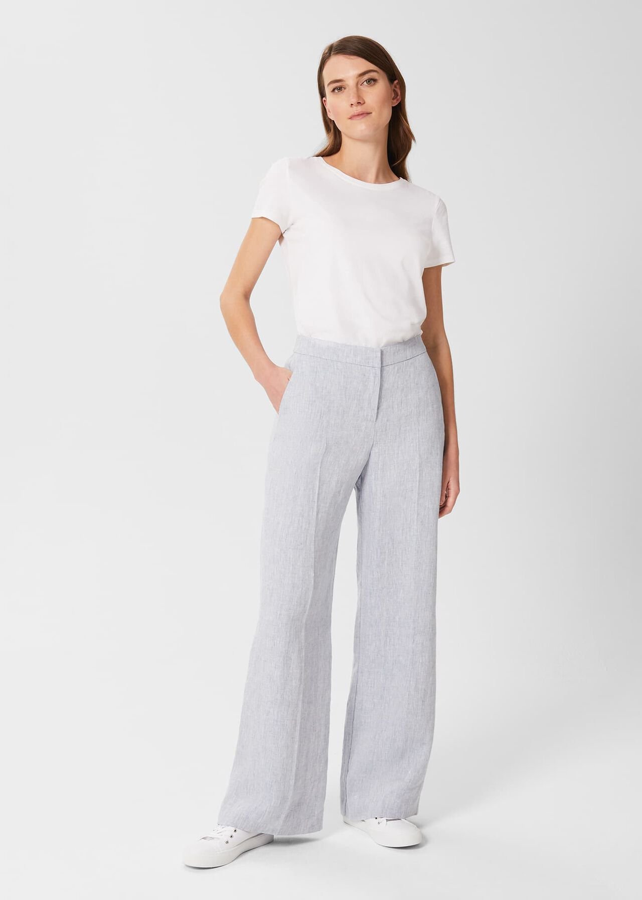 Maeve Linen Trousers, Pale Blue, hi-res