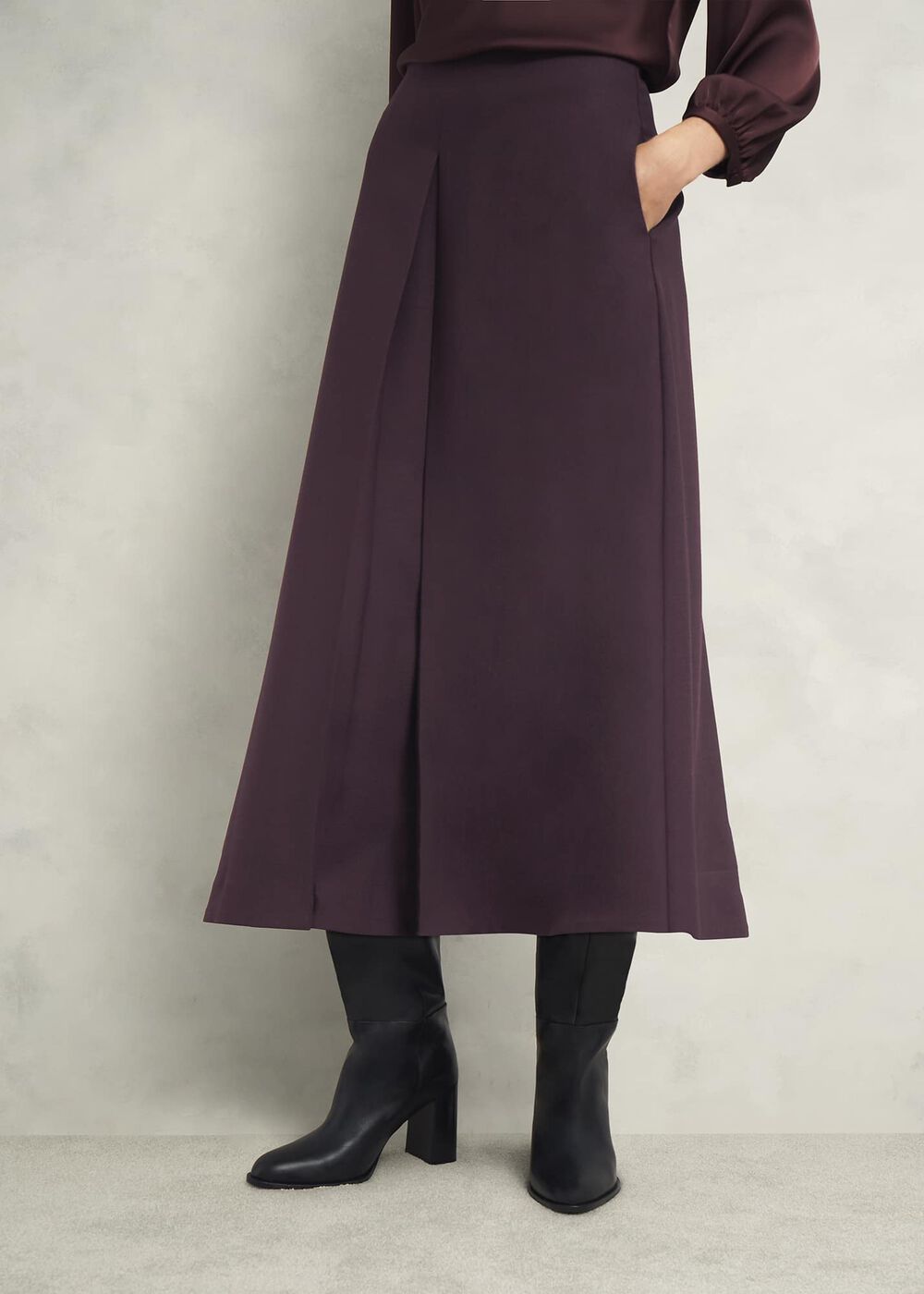 Chersham Skirt With Wool, Malbec Purple, hi-res