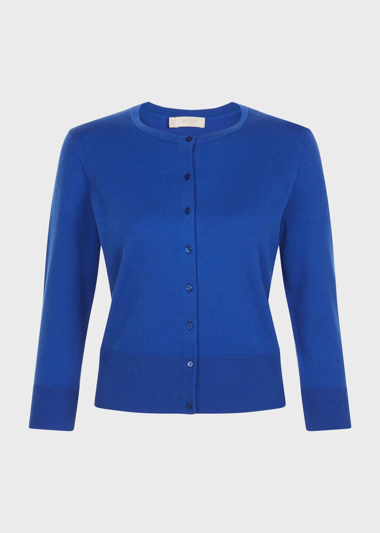 Paula Cotton Blend Cardigan, Blue, hi-res