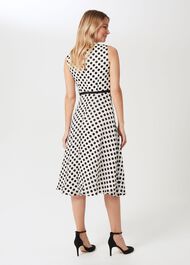 Adeline Jacquard  Spot Dress, Ivory Black, hi-res