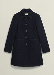 Elaine Tweed Coat, Navy, hi-res