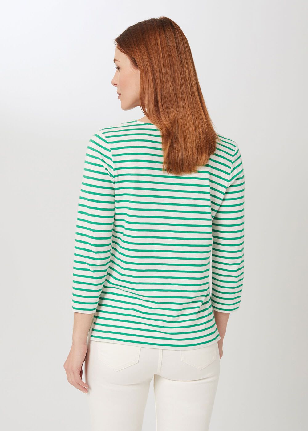 Ginny Cotton T-Shirt, Green White, hi-res