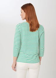 Ginny Cotton T-Shirt, Green White, hi-res