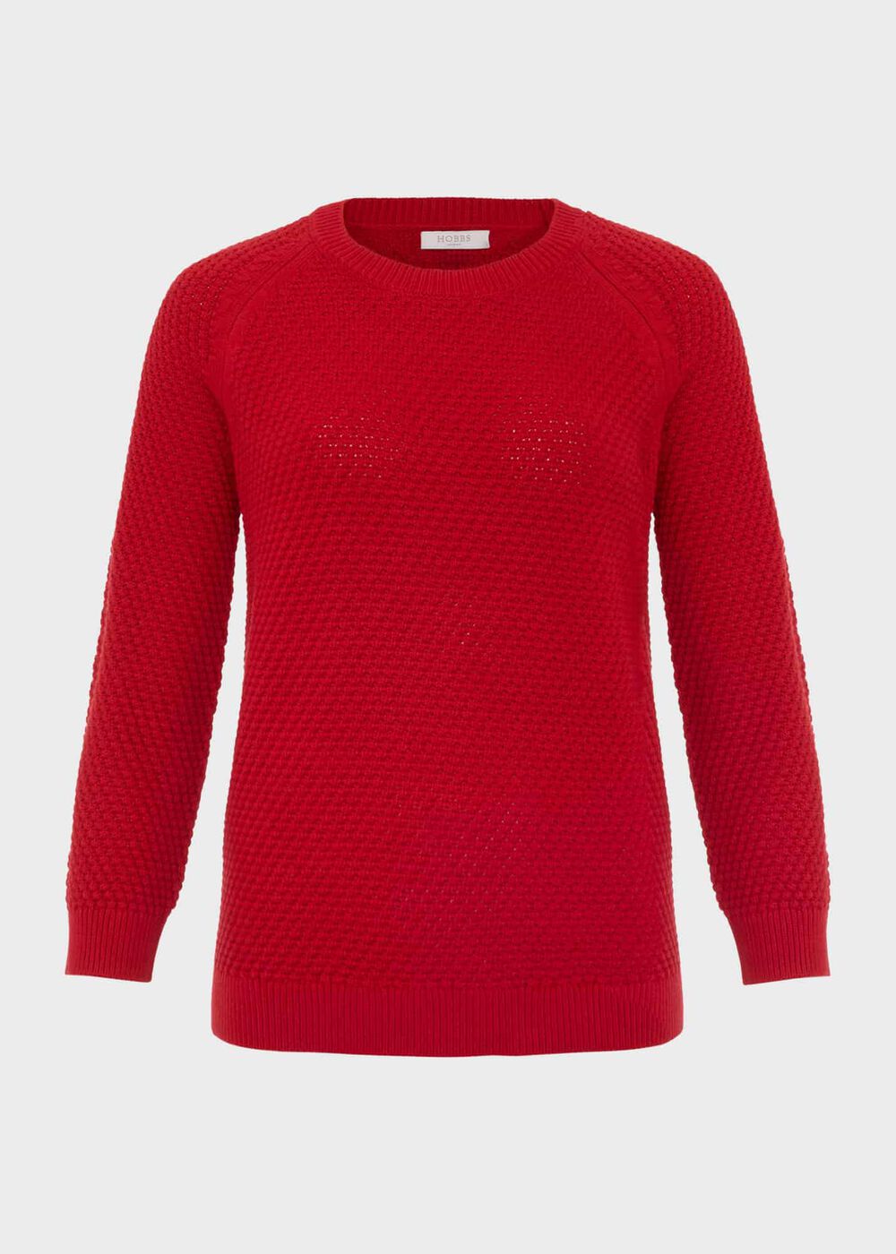Lucie Cotton Jumper, True Red, hi-res
