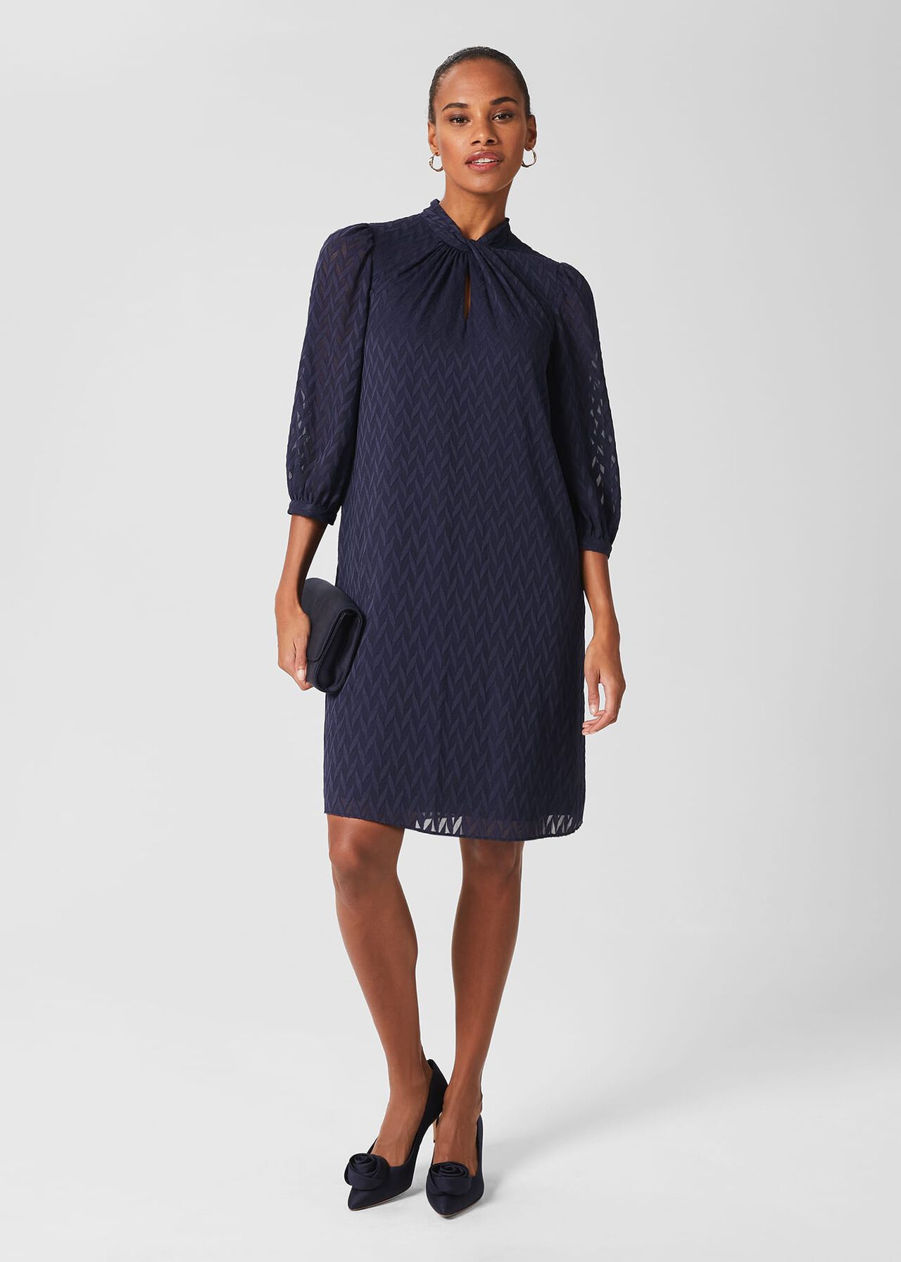 Faye A Line Dress, Navy, hi-res