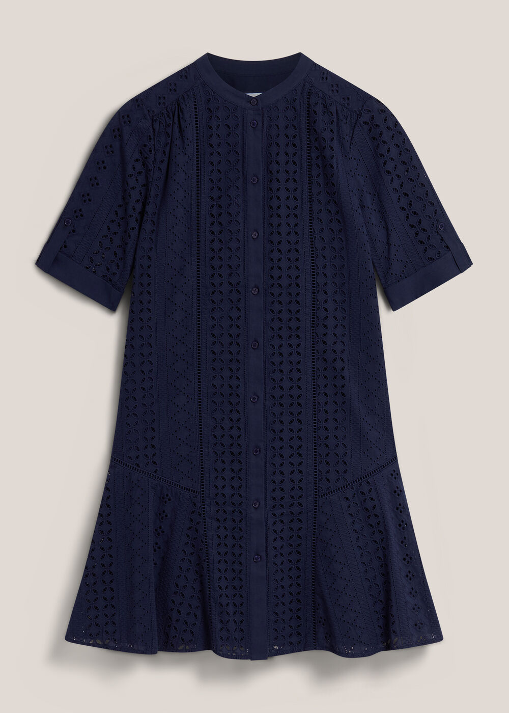 Jasmine  Broderie Dress, True Navy, hi-res