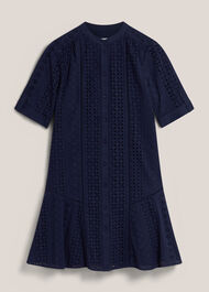 Jasmine  Broderie Dress, True Navy, hi-res