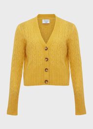 Kirby Cable Cardigan, Bright Yellow, hi-res