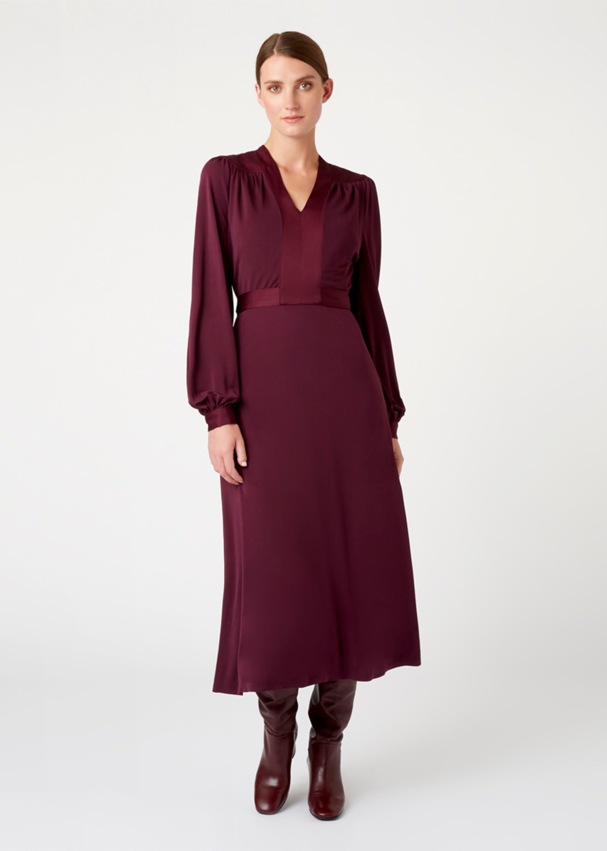 hobbs burgundy dress