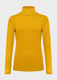 Mischa Roll Neck Top, Ochre Yellow, hi-res