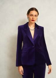 Heather Velvet Jacket, Midnight Purple, hi-res