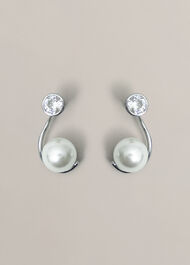 Robyn Glass Earrings, Silver, hi-res