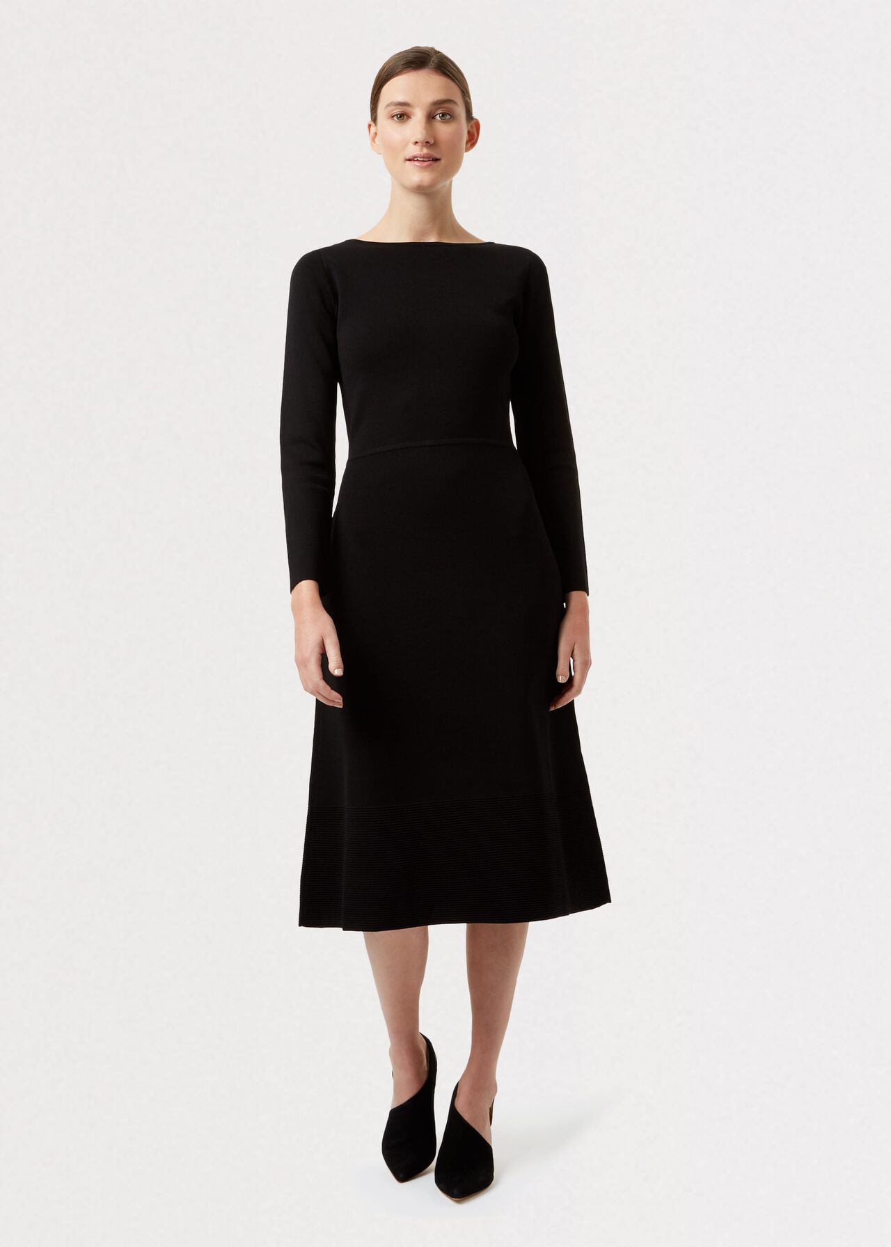 Rebecca Knitted Dress, Black, hi-res