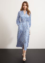 Deanery Midi Dress, Blue Ivory, hi-res