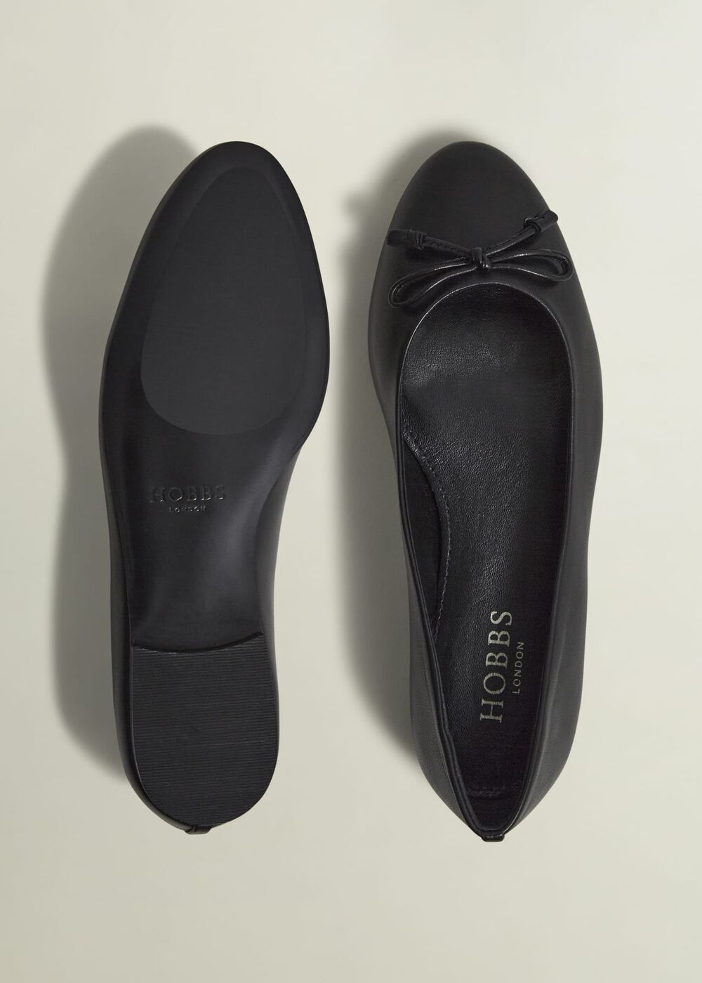 Priya Leather Ballerina, Black, hi-res