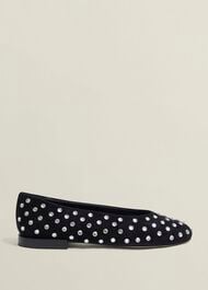 Gayle Jewelled Flats, Black, hi-res