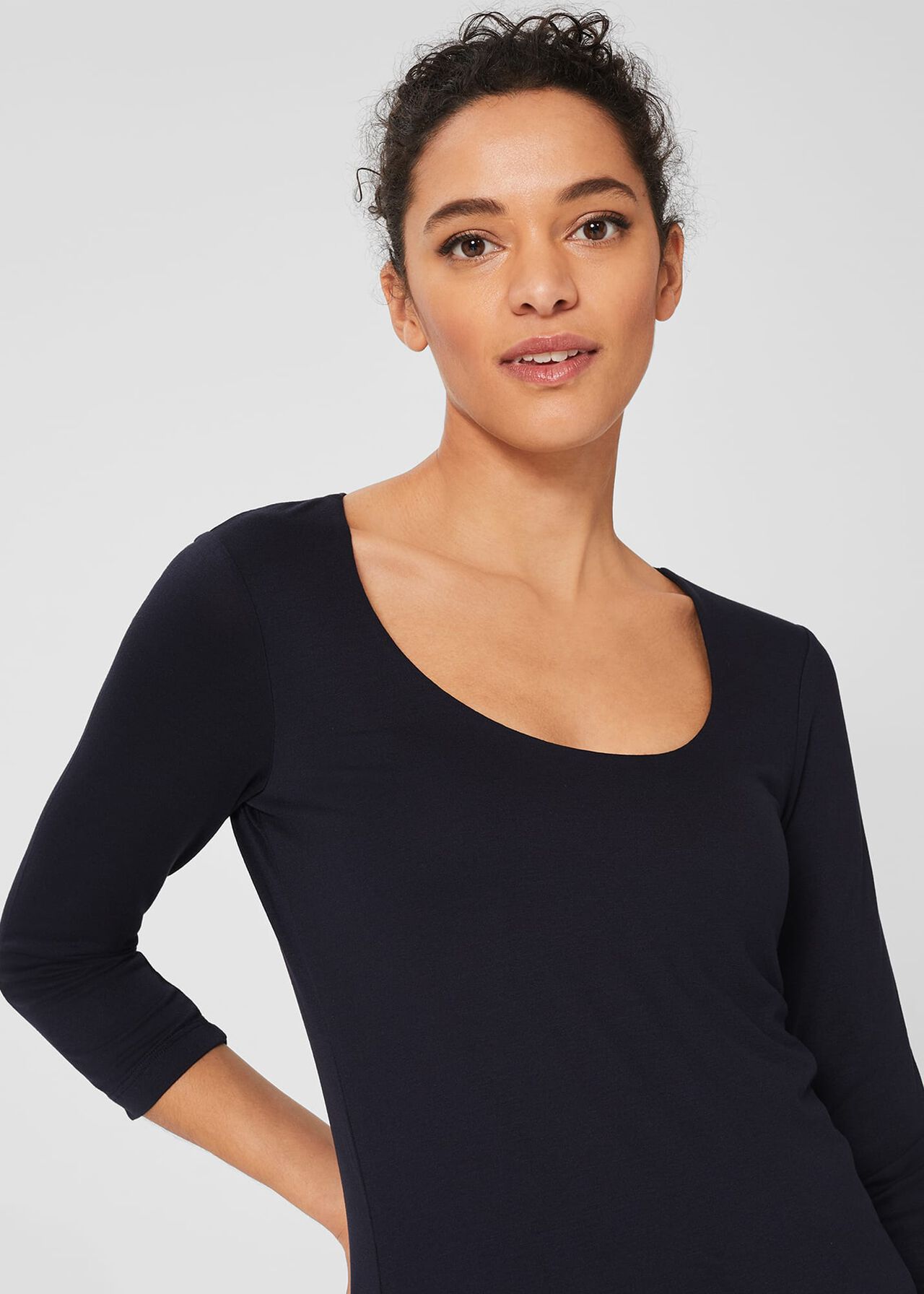 Daisy Double Fronted Top, Navy, hi-res