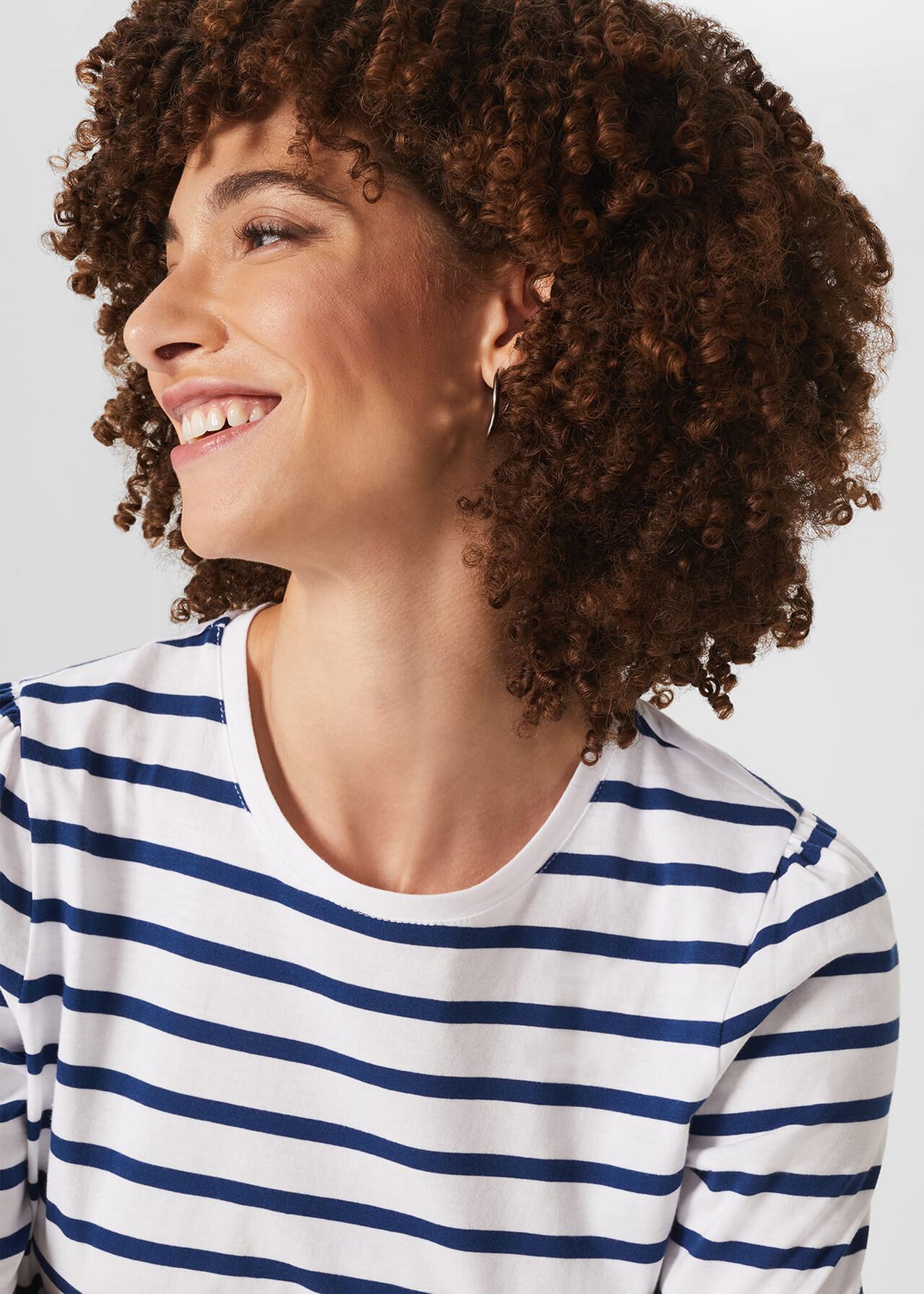 Eva Puff Sleeve Tee, Frnch Blue Whte, hi-res