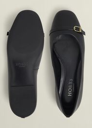 Kelly Leather Ballerinas, Black, hi-res
