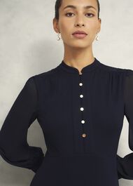 Liberty Jersey Dress, Hobbs Navy, hi-res