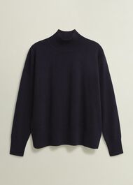Marlena Cashmere Funnel Neck Jumper, Hobbs Navy, hi-res